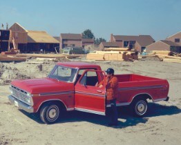 1975 Ford F-150 at Housing Construction Site